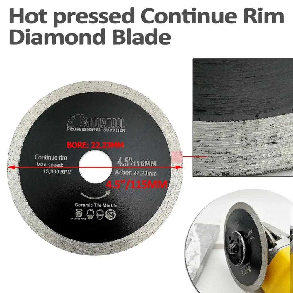 SHDIATOOL 5 115Mm Hot-Ép MỏNg Tiếp Tục Viền Kim Cương Lưỡi Cắt Gạch Men Ướt Cắt Đĩa Kim Cương chip-Giá Rẻ