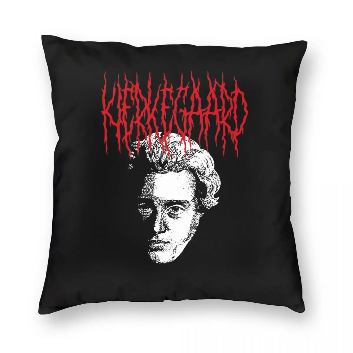 Soren Kierkegaard Metal Philosopher Pillowcase Polyester Linen Velvet Pattern Zip Decor Pillow Case Sofa Seater Cushion Cover