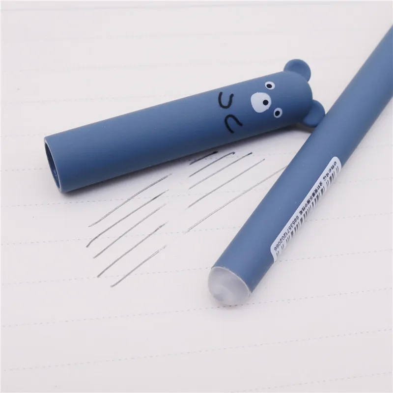 4 Pcs Cartoon Animals Erasable Pen 0.35mm Cute Panda Cat Magic Pens  Gel Pens For School Writing Novelty Stationery Girls Gifts