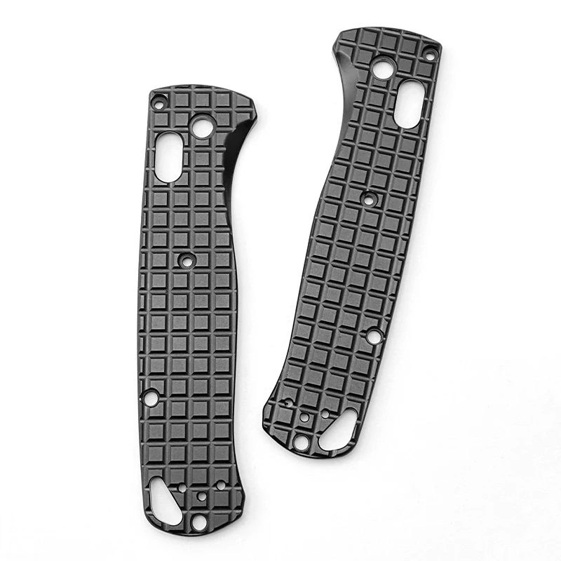 1 Pair Aluminium Alloy Blade Handle Patch for BM 535 Knife Lattice Texture Aluminium Alloy Bugout 535 Patch DIY Accessories