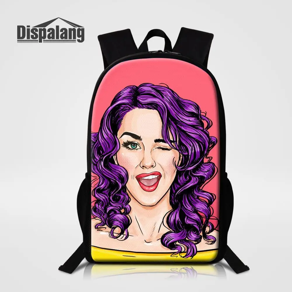 

Dispalang Women Fashion Backpack Cartoon Girl School Bags Custom Printing Mochila Female Travel Rucksack 16 Inch Big Schoolbags