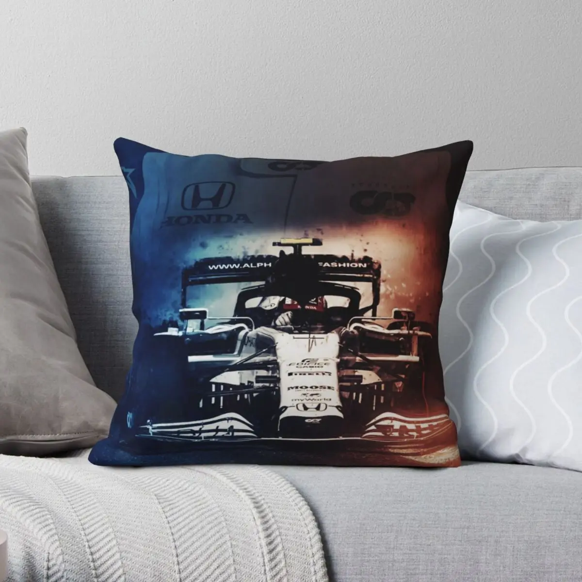 Pierre Gasly Square Pillowcase Polyester Linen Velvet Printed Zip Decor Bed Cushion Cover Wholesale