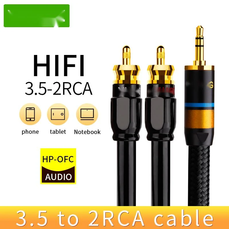 Aaqg RCA hi fi stereo cable 3.5mm to 2rca audio cable auxiliary RCA Jack 3.5 and home theater Cable RCA for divider amplifier