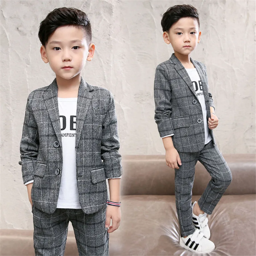 Classic Formal Boys Gentleman Wedding Suit Children Outerwear Clothing School Uniform Boy Outfit Suits For 4 5 6 7 9 10 12 Year