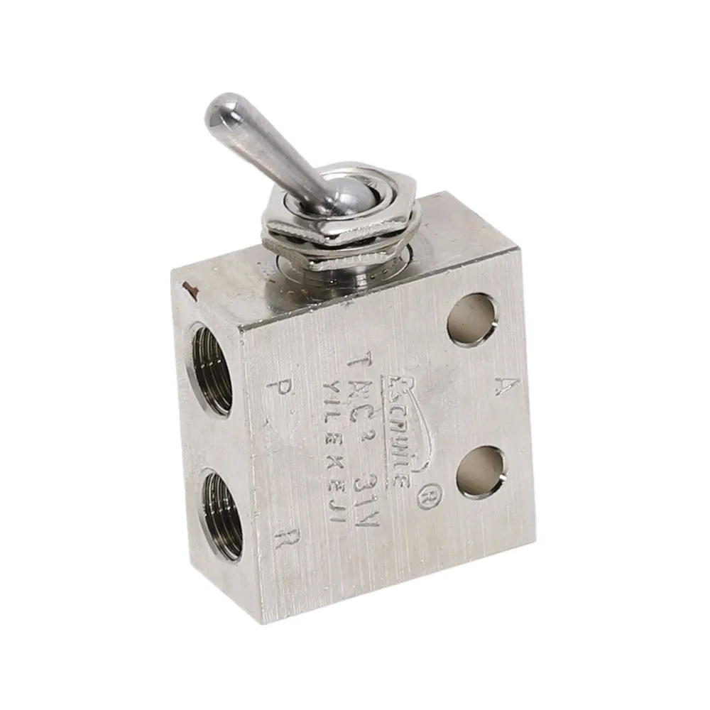 

1/8"DN6 PSPP Threaded 2 Position 3 Way Air Pneumatic Knob Control ON OFF Toggle Valve TAC2-31V