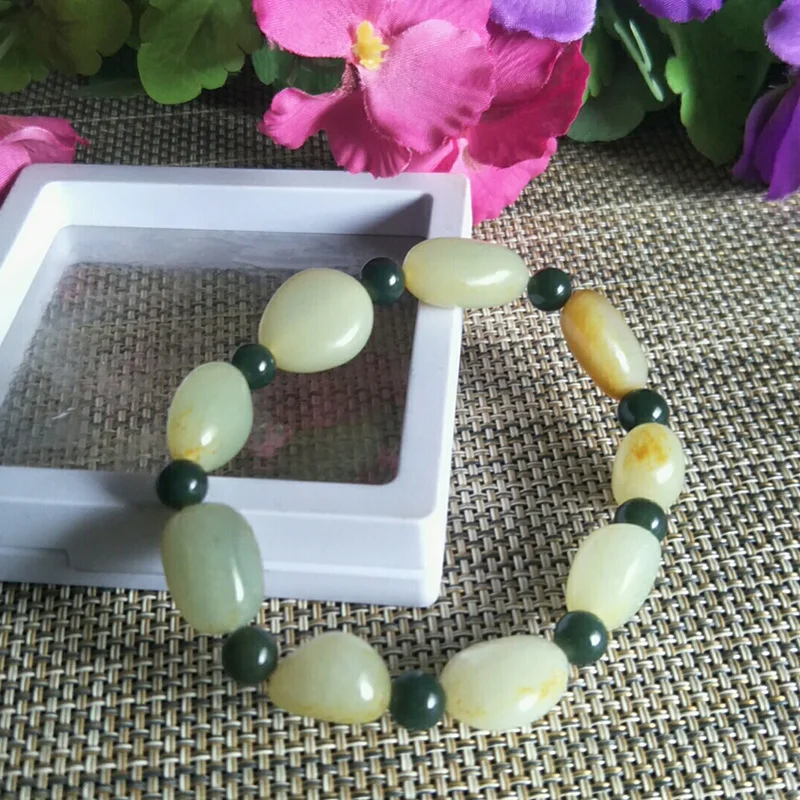 Natural Hetian Jade Random type stone Jade Bracelet Jewelry Lucky Safety Auspicious Amulet Fine Jewelry Jade Bracelet