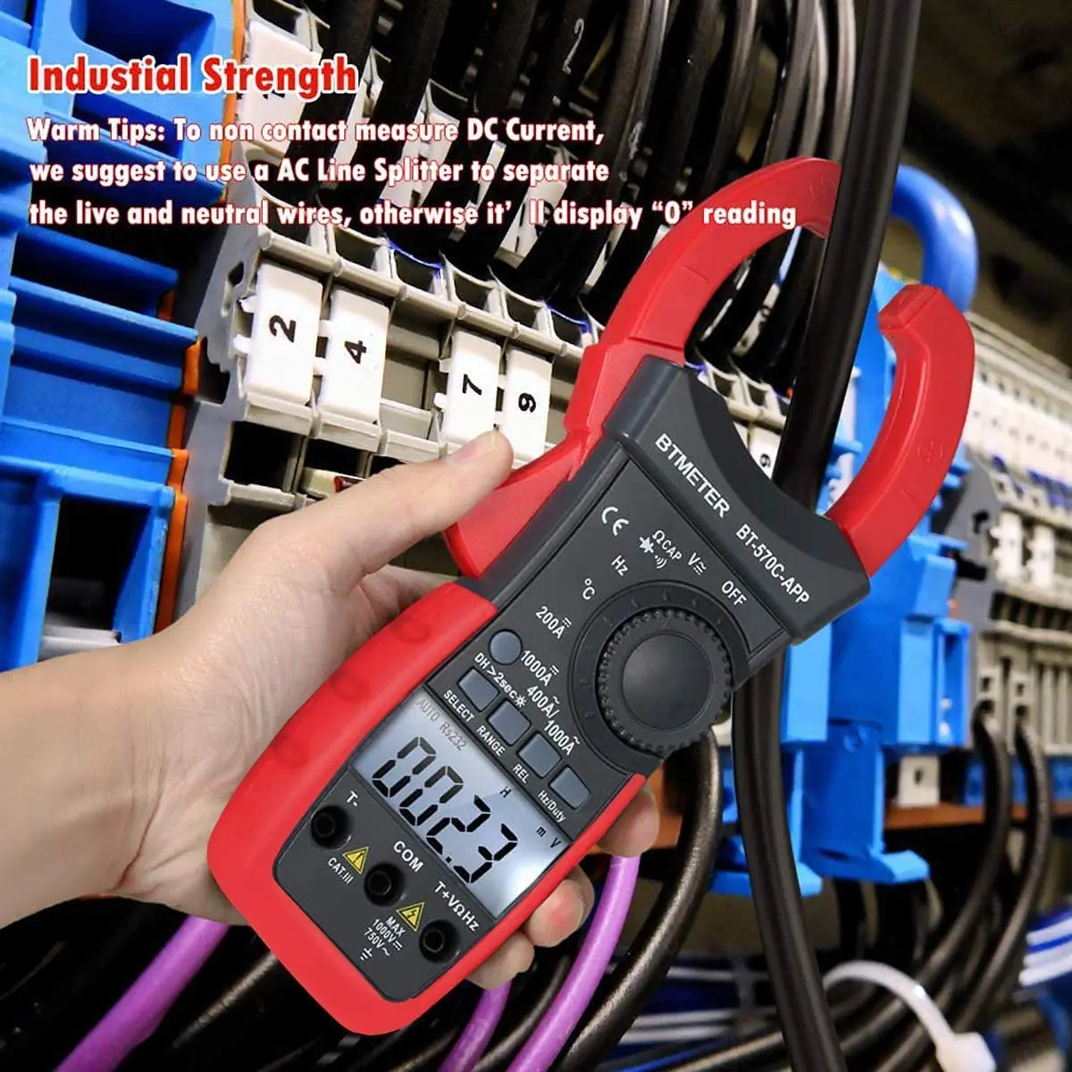 BTMETER BT-570CAPP Digital AC DC Clamp Multimeter Auto-ranging APP Bluetooth Measures Current, Voltage, Resistance, Capacitance