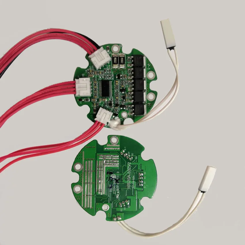 10S 36V 20A round bms for bottle battery pack split port for charge and discharge with temp sensor