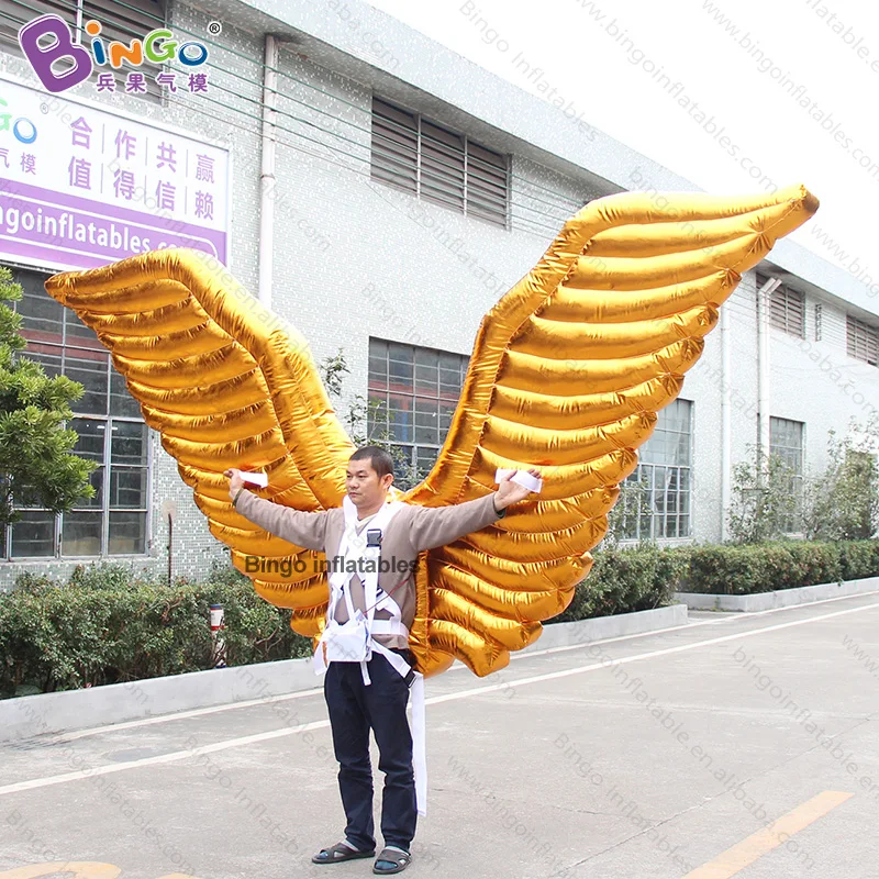 

Attractive 3.2x2 meters inflatable golden wings for event showing / inflatable golden wings costume balloon toys