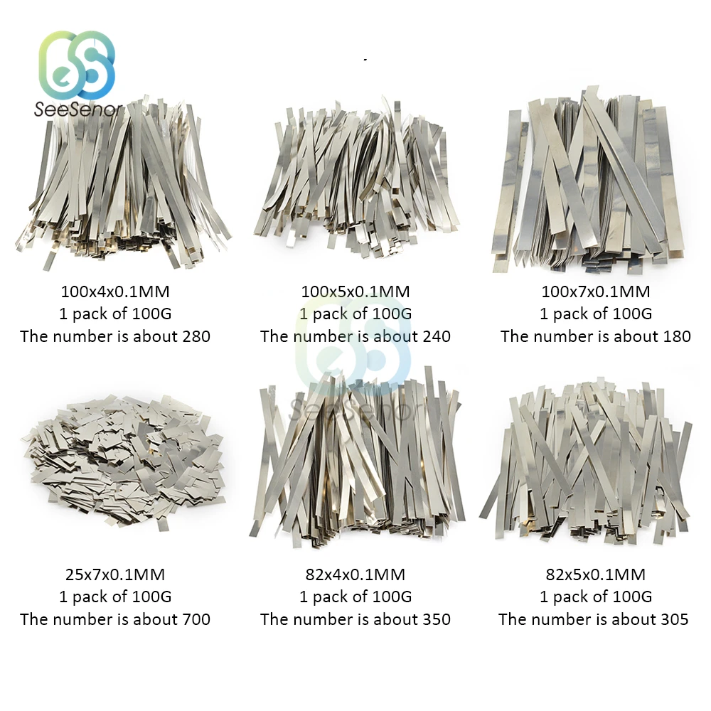 1 Pack 18650 Li-ion Battery Nickel Sheet Plate Nickel Plated Steel Belt Strip Connector for Spot Welding Machine Battery Welders