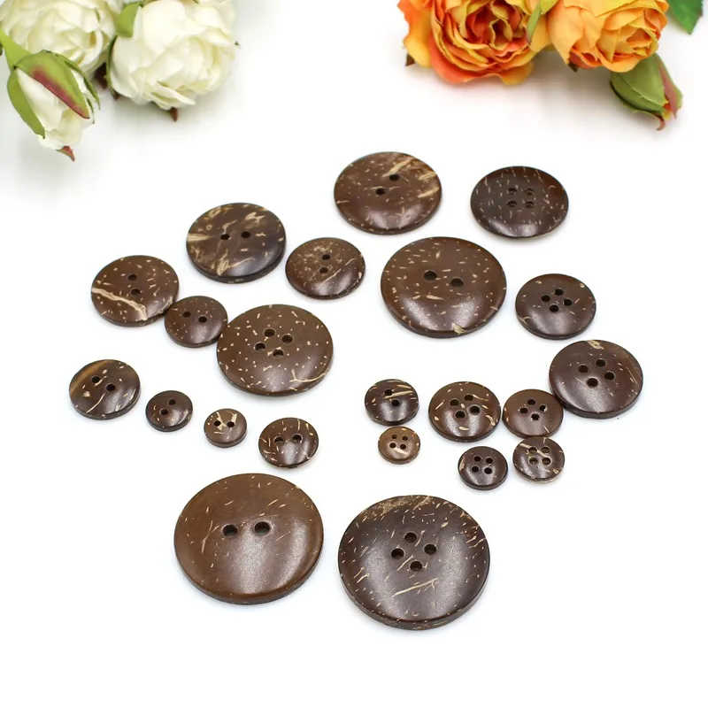 10-50pcs 9mm-30mm Natural Coconut Shell Buttons for DIY Handmade Decor Craft Scrapbooking Clothes Sewing Supplies Round buttons