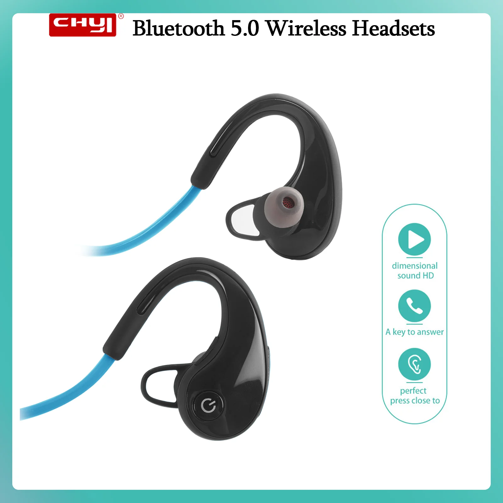 Bluetooth 5.0 Wireless Sports Earphones with Microphone Neckband Headsets Hanging Neck Stereo Headphones for Running Sports