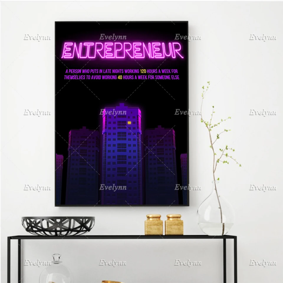 Entrepreneur Definition Quote Poster Print Motivational Wall Art Canvas Painting Modular Pictures For Bedroom Office Home Decor