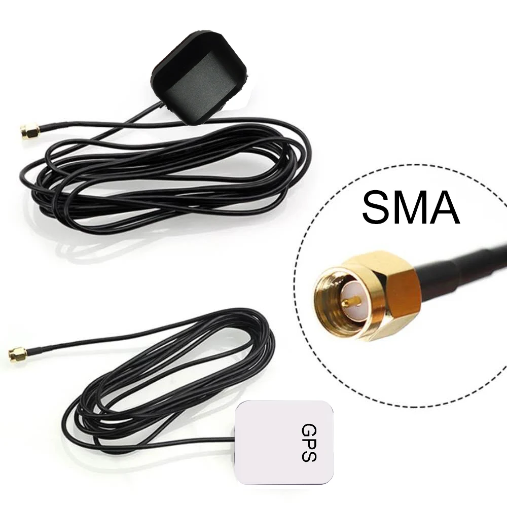 Hoxiao Car GPS Antenna SMA Connector 3M Cable GPS Receiver Auto Aerial Adapter For Car Navigation Night Vision Camera Player