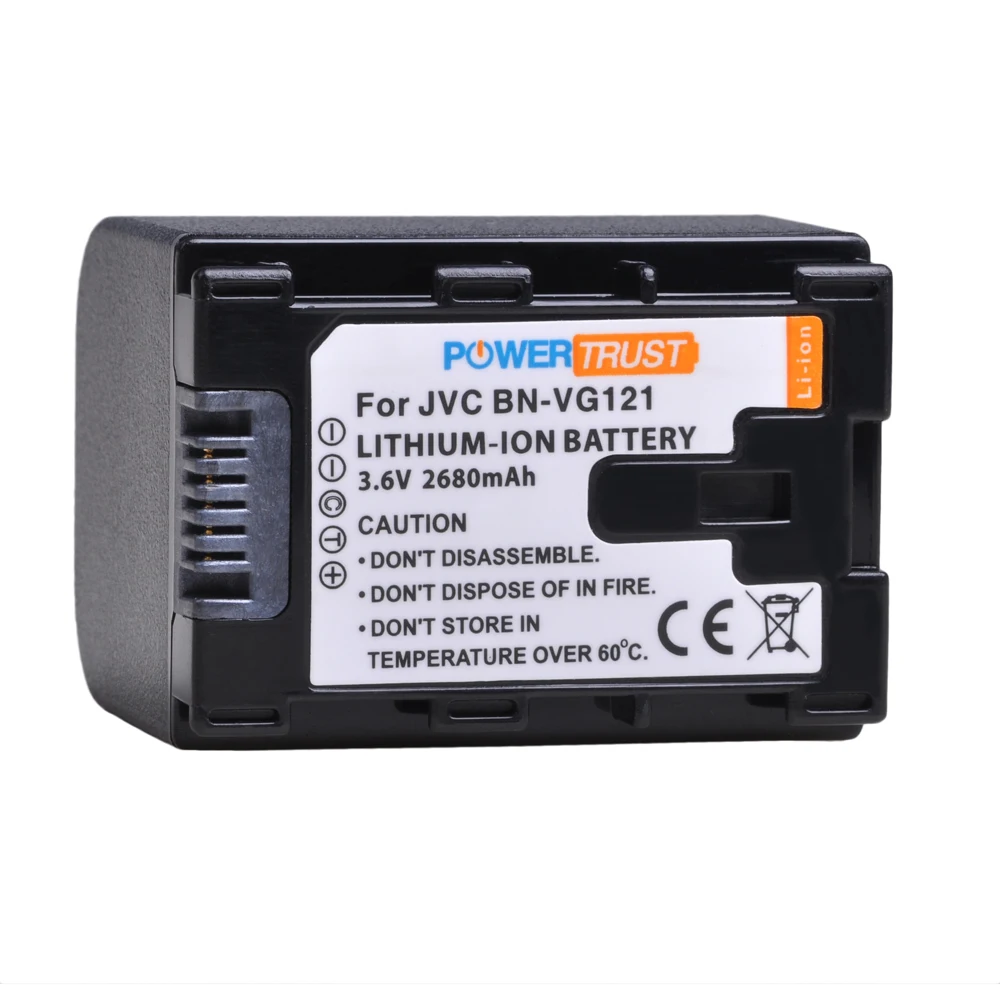 1X 2680mAh BN-VG121 VG121U VG121US Battery and LED USB Charger for JVC Everio GZ-E Series BN-VG138 BN-VG107U VG114 Batteries