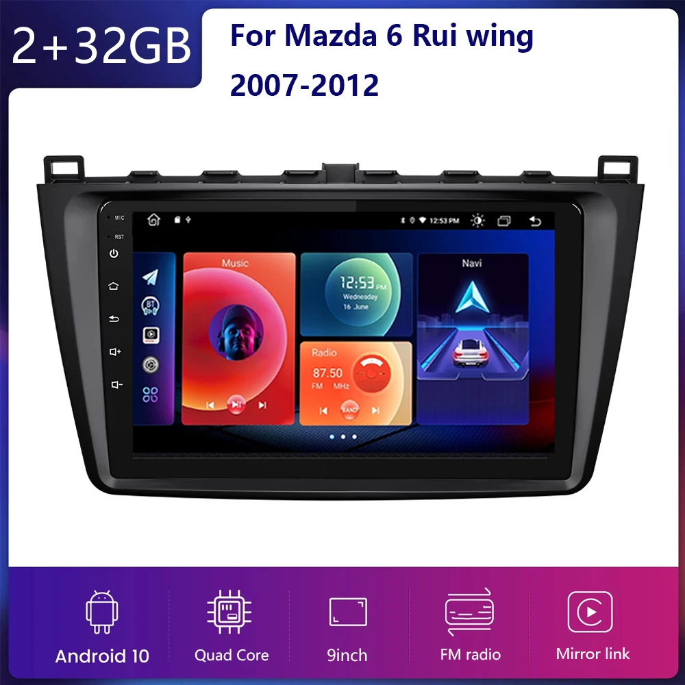 

2G + 32G 2 din Android 11 Car Radio for Mazda 6 Rui wing 2007 2008 2009 2010 2011 2012 AutoRadio Audio Multimedia Video Player