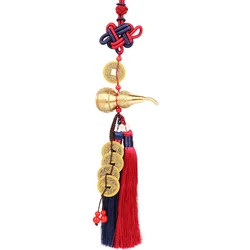 Chinese Knot Feng Shui Decorating Buddhist Six Mantras Wu Lou HuLu Copper Alloy Gourd Amulet Home Decoration Accessories Vintag