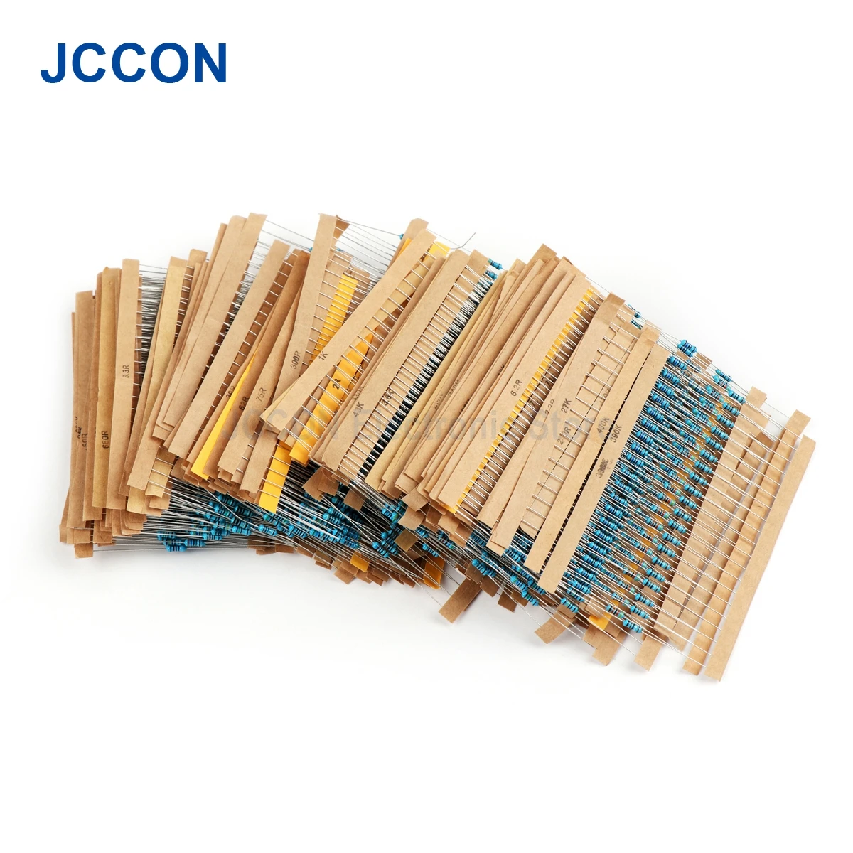 300Pcs 1/2W 1K~820K Metal Film Resistor Assorted Kit 30Values x 10Pcs=300Pcs Sample Kit Color Ring Resistance 1K 1K5 2K