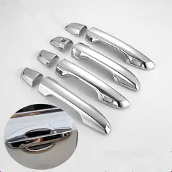 For Honda CR-V CRV 2017 2018 2019 2020 2021 Carbon Fiber Chrome Car Door Handle Covers Trim Overlay Styling Auto Accessories
