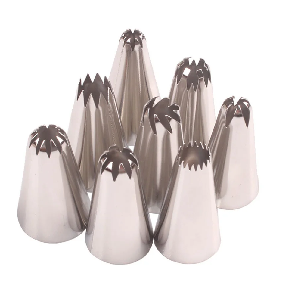 8 Pcs/set Stainless Steel Nozzles Cupcake Decorating Tools Icing Piping Pastry Nozzle Tips Cream Cake Baking Decorating Set