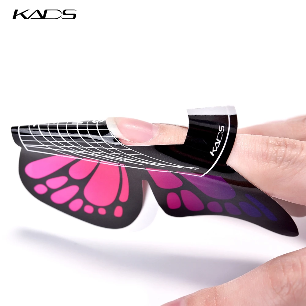 

KADS 100pcs Butterfly-Shaped Nail Extension Forms Stickers Self Adhesive Gel Extension Tips Gel Guide for Acrylic Nails Tips