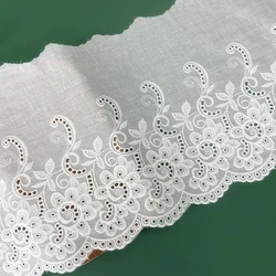 Hot sale diy handmade accessories lace off-white cotton embroidered flower cloth curtain width 21cm