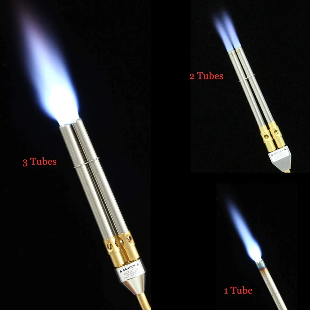 2 Nozzles MAPP Torch Gas Welding Gun Flame Brazing Gun CGA600 Connection Burner Heater Blowtorch for Welding BBQ HVAC Plumbing B