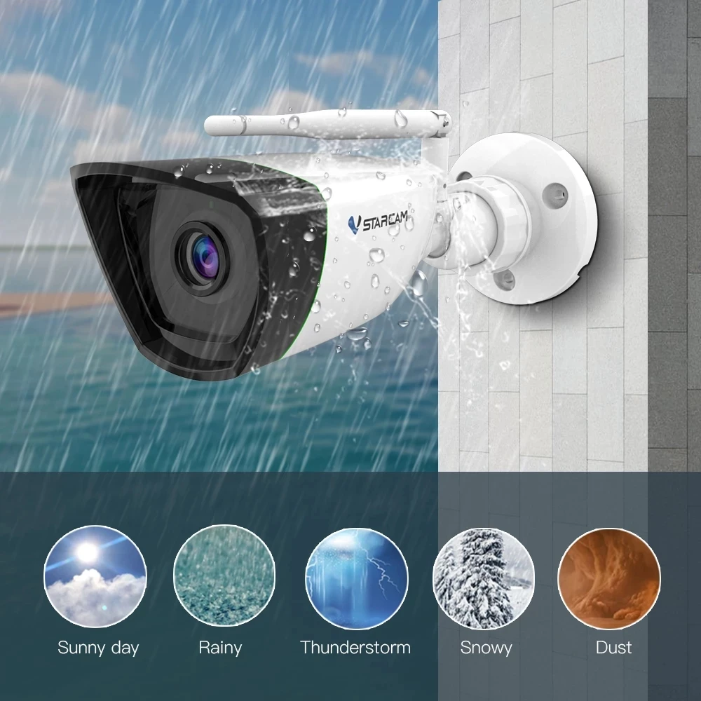 Vstarcam CS55 3MP 1296P IP Bullet Camera AI Humanoid Smoke Alarm Absent  Detection Intercom Baby Monitor