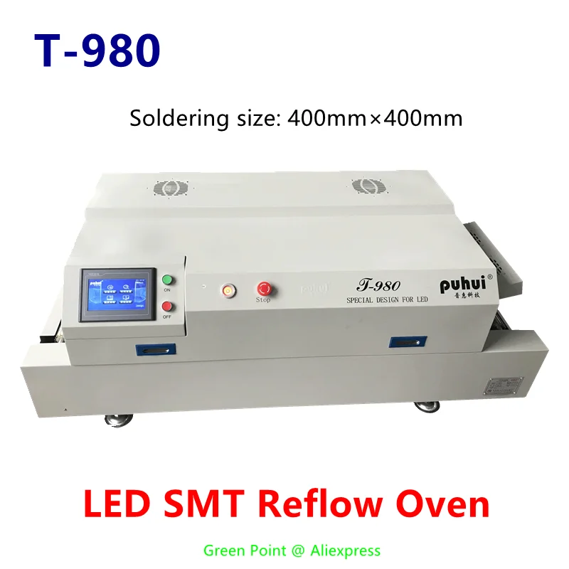 New T-980 SMT Reflow Oven Touch Screen Reflow Soldering Machine Long Preheating Time Small Instantaneous Power Low Machine Load