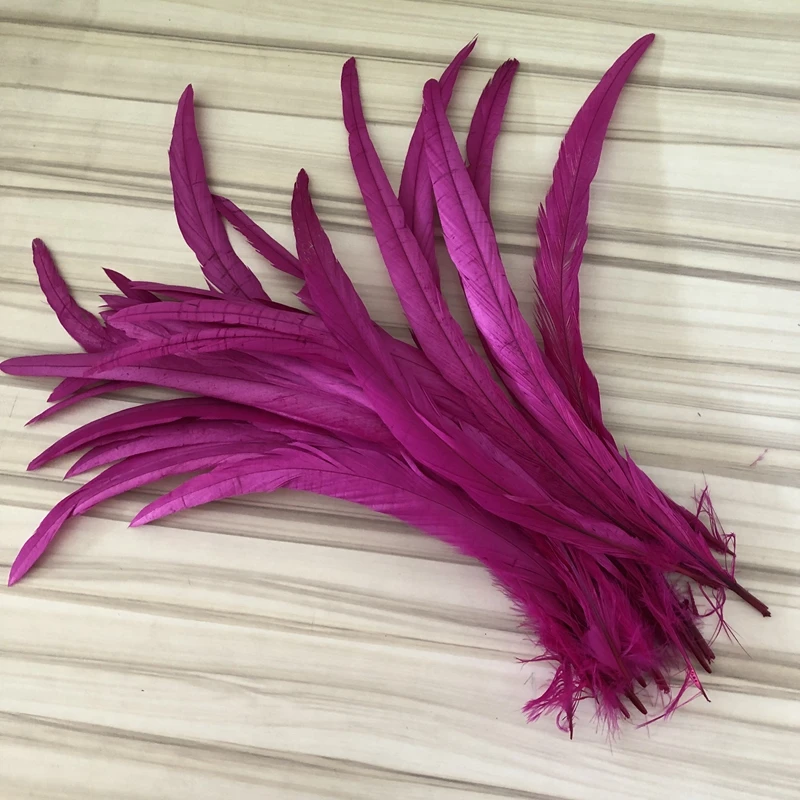 50-500pcs Hot pink/fuchsia rooster tails Feather 25-30cm 10-12\