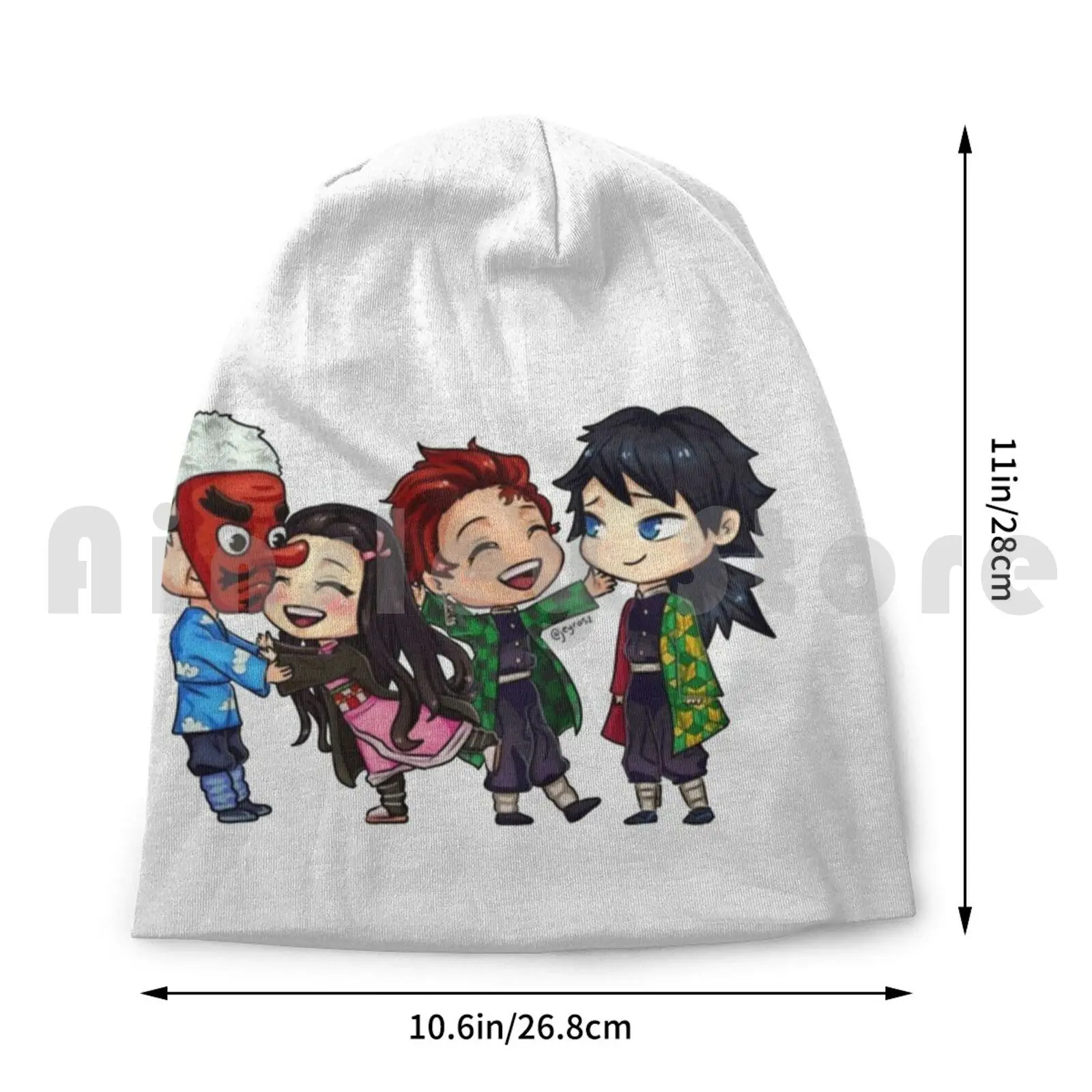 Kimetsu No Yaiba Chibi Version 2 Beanies Knit Hat Hip Hop Kimetsu No Yaiba Demon Tanjiro Nezuko Tomioka image 4