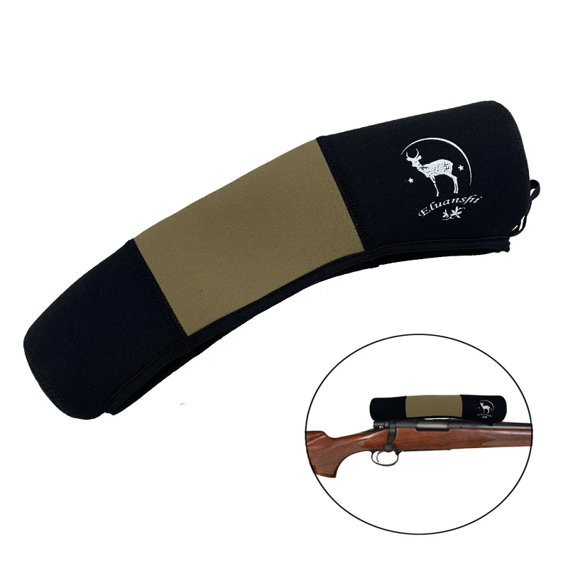 Cubierta del visor de neopreno para Rifle de caza, funda óptica militar, Color negro, 33x6,5x4,5 cm, bolsa para pistola, PP6-0096