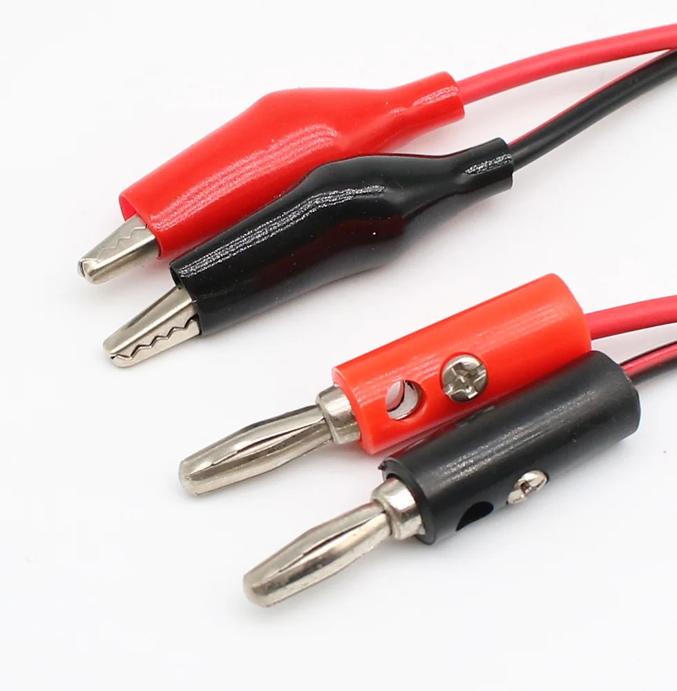 Wholesale 1Pcs 1meter Red and Black Alligator Testing Cord Lead Clip to Banana Plug for Multimeter Test