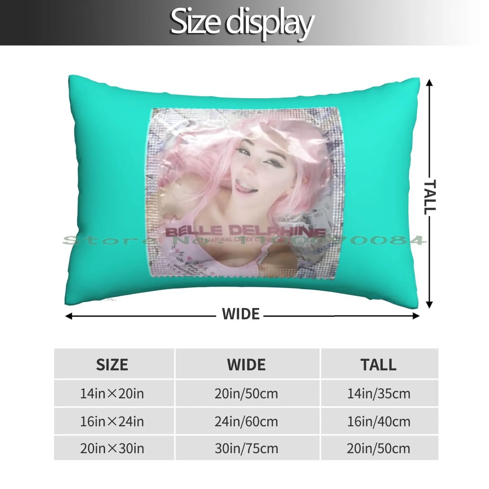 Belle Delphine 1 Natural Latex Rubber Pillow Case 20x30 50*75 Sofa Bedroom Turbo 4s 996 996 Turbo Racing Long Rectangle