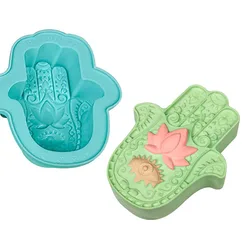 1Pcs Silicone Soap Molds Hand of Fatima Silicone Molds Lotus in The Palm Soap Mold for DIY Soap Candle Making