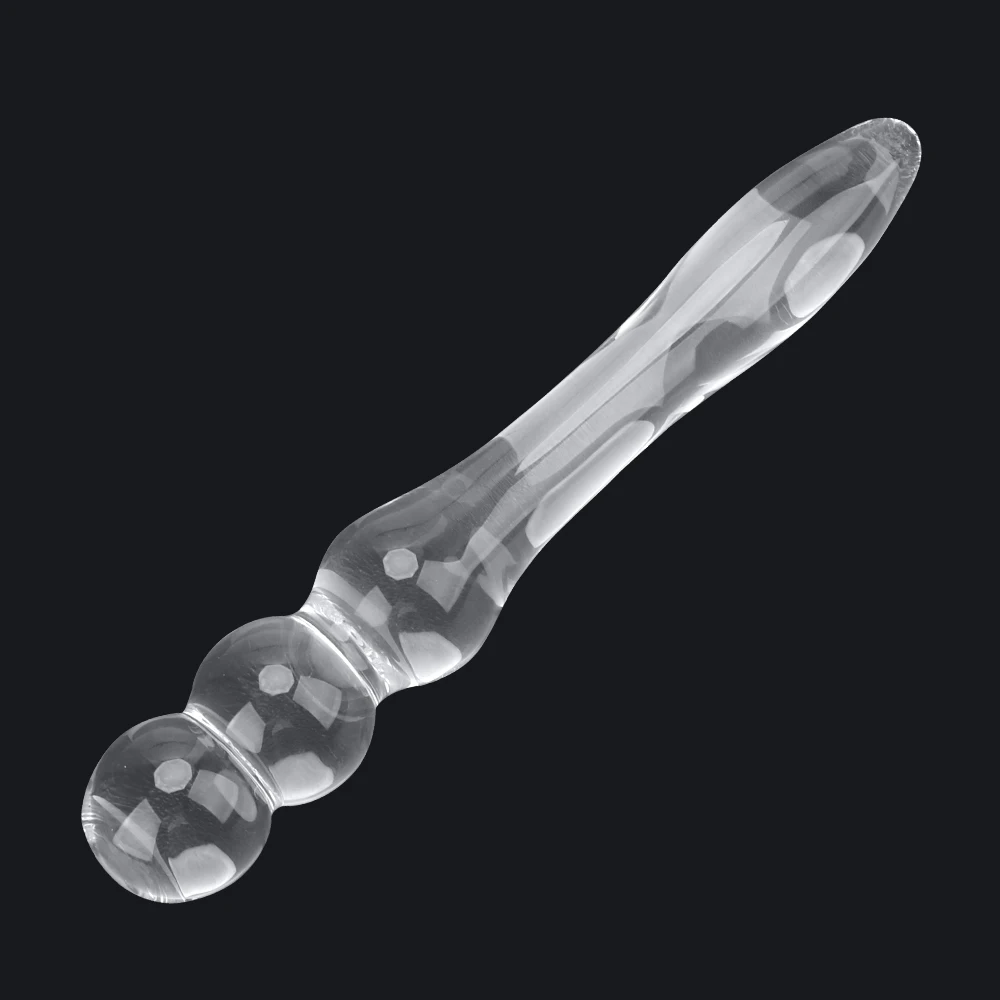 Cuentas Anales de vidrio para mujeres y hombres, tapón Anal, masajeador de próstata Vaginal, consolador, masturbador femenino, Juguetes sexuales, productos eróticos para adultos, 19cm