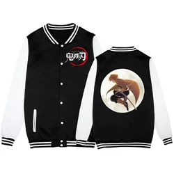 Demon Slayer Cardigan cappotto da Baseball Anime Cosplay manica lunga Botton Solid Unisex Casual Streetwear Jacket 2021 nuovo