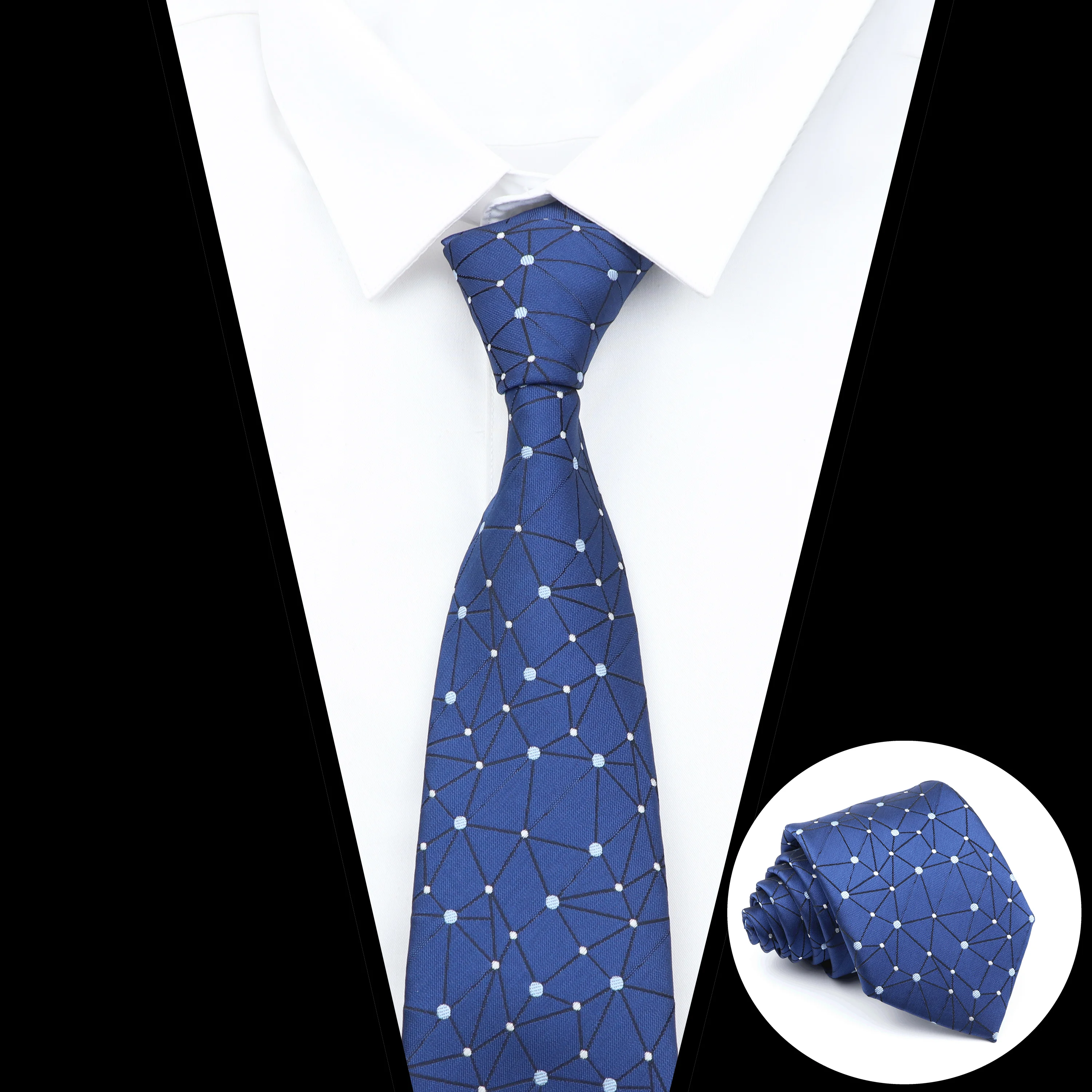 Cravate classique à rayures pour hommes, cravate à la mode, motif Floral bleu marine, accessoires Jacquard de 8cm, vêtements quotidiens, cadeau de fête de mariage pour hommes