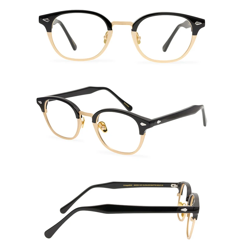 Belight Optical New York Brand Women Men Acetate Prescription Round Vintage Retro Eyeglasses  Spectacle Frame Eyewear 9530