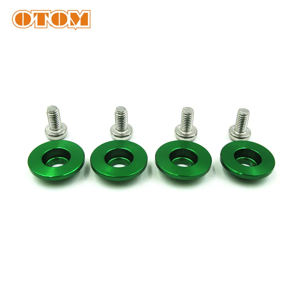 OTOM 4x Motorcycle Chain Slider Aluminum CNC Countersunk Head Bolt Washers Gasket Flat Fork Pad Screw For KAWASAKI KX250F KX450F