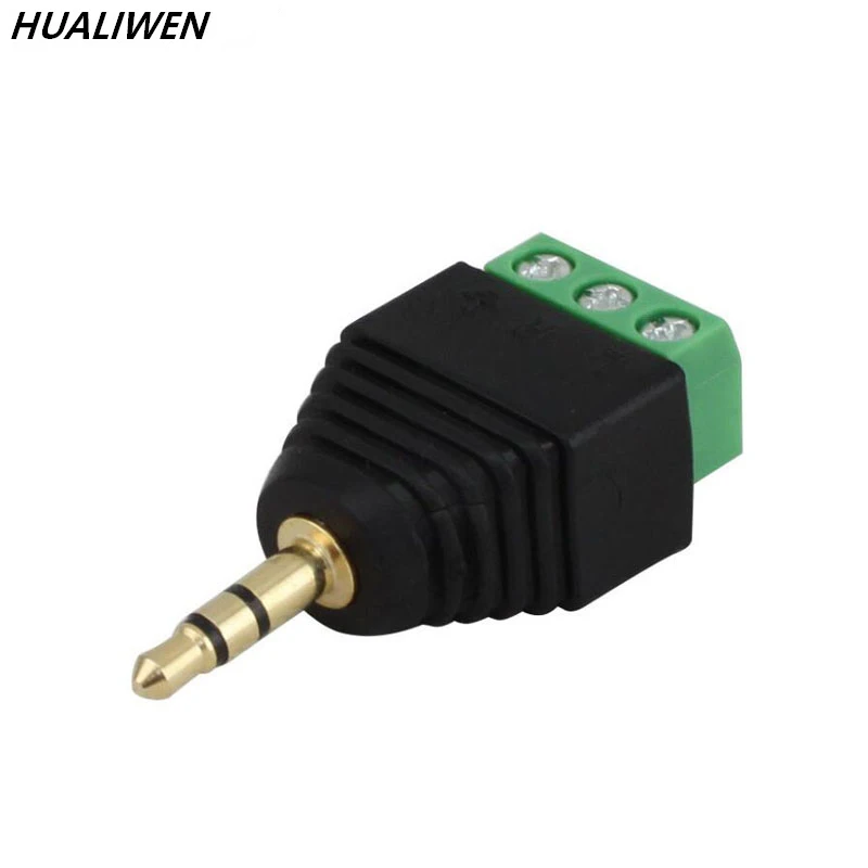 

3.5mm stereo plug back-end screw connection 3.5 audio AUX plug-free solder joint