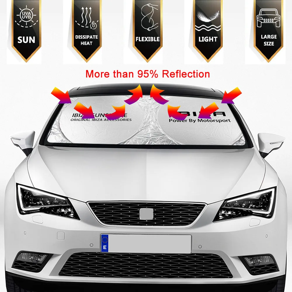 Car Windshield Sunshades Cover Auto Accessories For Seat Leon Ibiza Ateca Arona Cordoba Toledo Altea Alhambra Arosa Exeo Mii