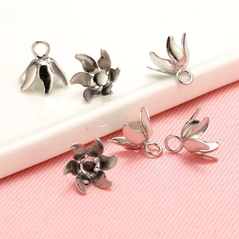 10 pcs Flower pendant bead cap connectors DIY for Jewelry Making Bracelet Findings Necklace Accessories