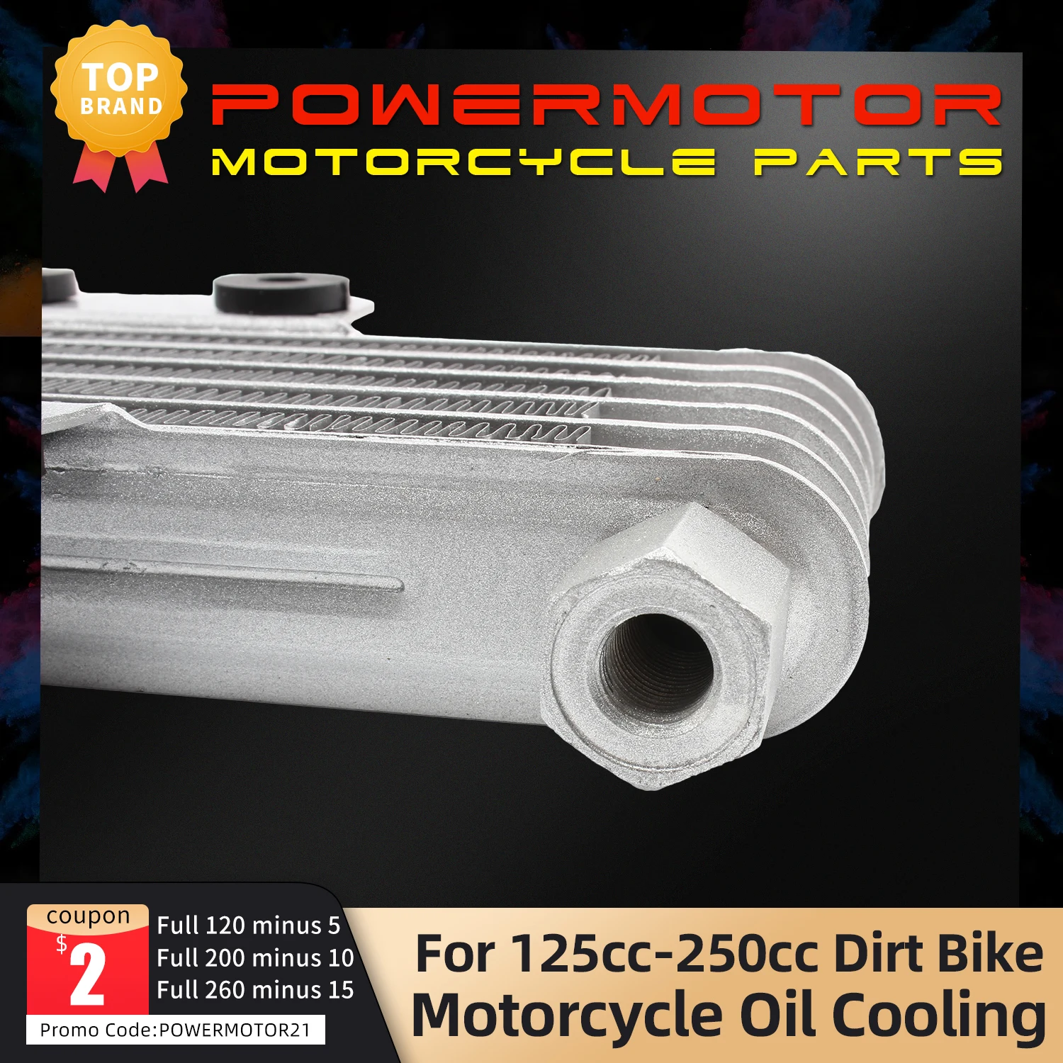 Universal Motorcycle Engine Oil Cooler 5 Row Cooling Radiator Replacement Fit for 125-250CC most motorcycles