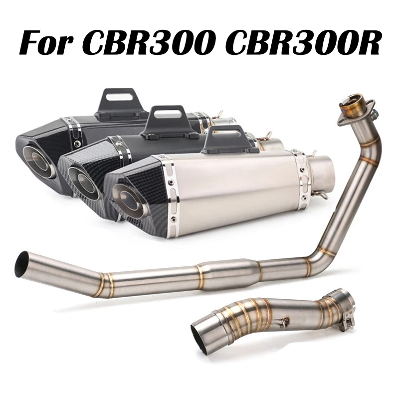 51mm Motorcycle Exhaust Slip on For Honda CBR300 CBR 300R Front Mid Pipe Full Systems Pitbike Stainless Steel Connect Link Tube