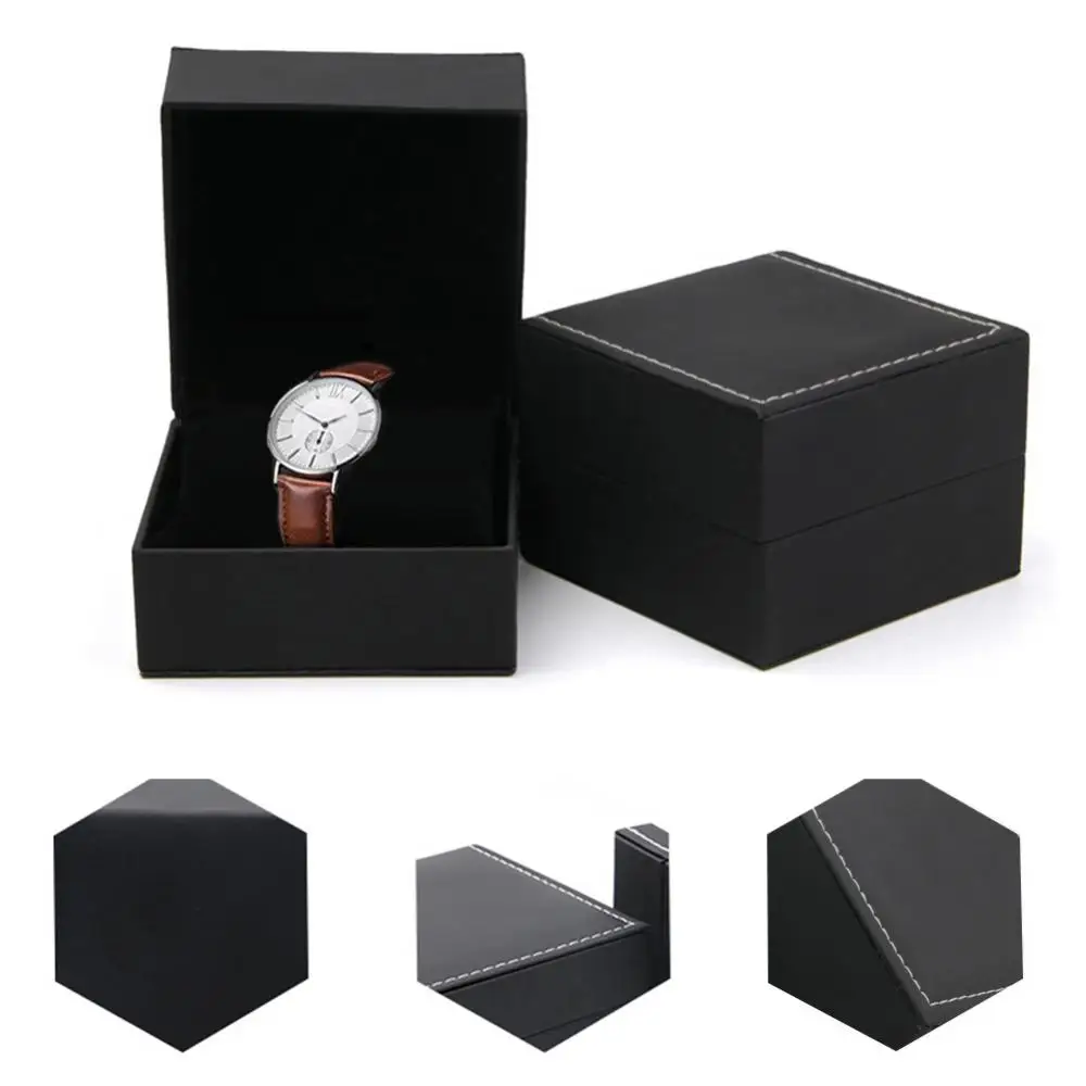 HOT SALES！！！New Arrival Dustproof Faux Leather Watch Storage Box Jewelry Display Case Organizer Gift