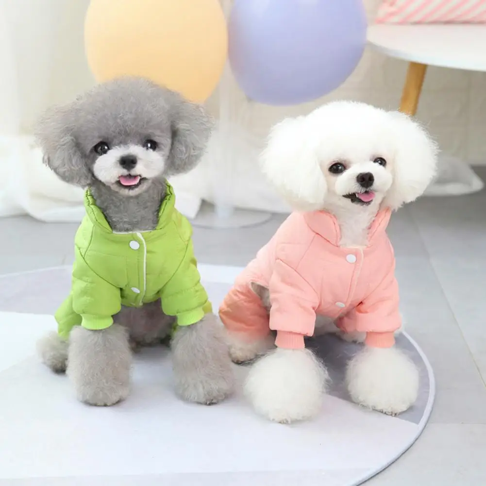 Pet Dog Jumpsuit Winter Jacket Warm Clothes Coat Jacket Pet Romper Strawberry Pattern Soft Texture Pet Dog Warm Jumpsuits Outfit