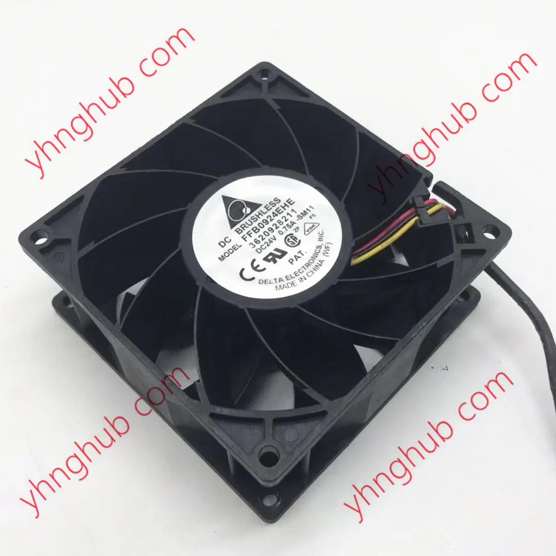 

Delta Electronics FFB0924EHE SM11 DC 24V 0.75A 90x90x28mm 3-Wire Server Cooling Fan