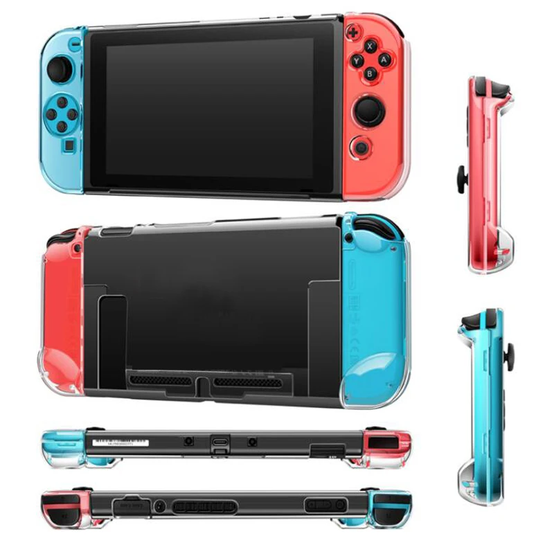 Clear PC Hard Case Protective Cover Shell for Nintendo Switch Console Joy-Con Controller Crystal Transparent Full Body Protector