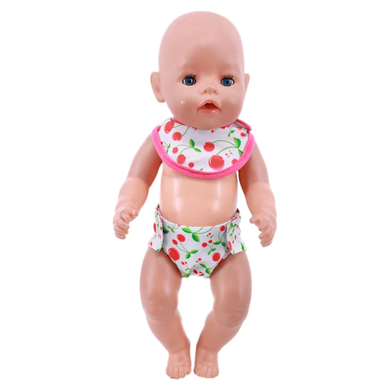 Doll Diapers Cute Underwear Desser Fruit Print For 18 Inch American Doll Girls&43cm Baby Reborn,Our Generation,Accessories Panty